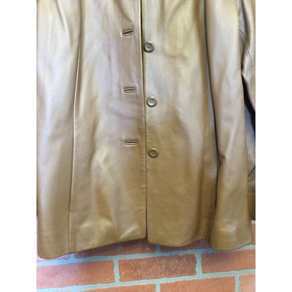 Pendleton Women's Leather Jacket Button Front Col… - image 4